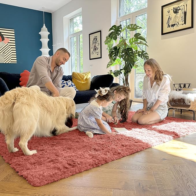 OLANLY 3x5 Machine Washable Small Bedside Rug, Soft Fluffy Shaggy Rugs - Image 7