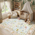 4x6 Whimsical Safari Nursery Area Rug Washable Non Slip Small Living Room Rugs by Garvee
