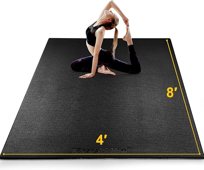 BesWin Large Exercise Mat 8' x 4', Extra Thick Workout Mats by BesWin