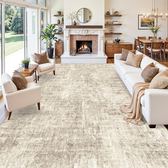 12x15 Area Rug for Living Room – Extra Large Modern Neutral Abstract Washable - Image 5