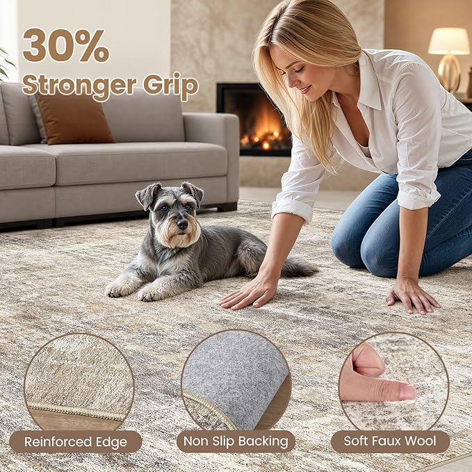 cotiled Washable 8x10 Area Rug for Living Room - Image 3