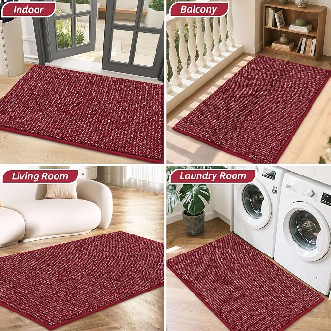 BEQHAUSE Dirt Trapper Door Mat 24" x 36", Non-Slip Washable Doormats Entrance - Image 8