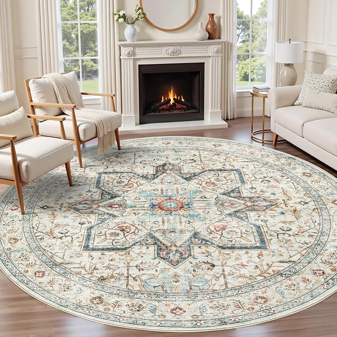 Tortania 5' Round Area Rug Living Room Rugs by Tortania