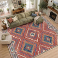 BESTSWEETIE Area Rug 9x12 Rug Machine Washable Non-Slip Low Pile Print Pattern by BESTSWEETIE