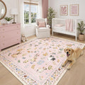 Soalmost Dog 5x7 Area Rugs for Living Room, Machine Washable Animal Floral by Soalmost