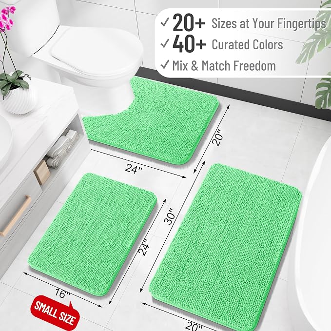 OLANLY Large Bathroom Rugs 40x32, Extra Soft Absorbent Chenille Bath Rugs - Image 2