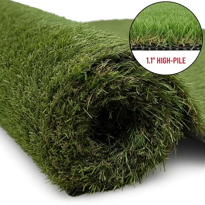 Ottomanson Artificial Turf Natural 78" x 22', Realistic Grass Carpet - Image 2