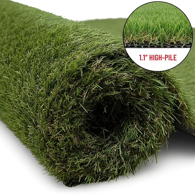 Ottomanson Artificial Turf Natural 78" x 16', Realistic Grass Carpet - Image 2