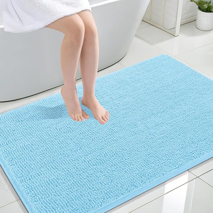 OLANLY Large Bathroom Rugs 44x32, Extra Soft Absorbent Chenille Bath Rugs by OLANLY