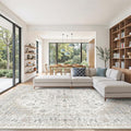befbee 8x10 Area Rugs for Living Rooms, Stain Resistant Neutral Washable Rugs by Befbee