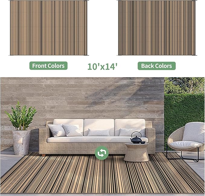 GENIMO Outdoor Rug for Patio Clearance, Lightweight Waterproof RV Camping Mat - Image 5