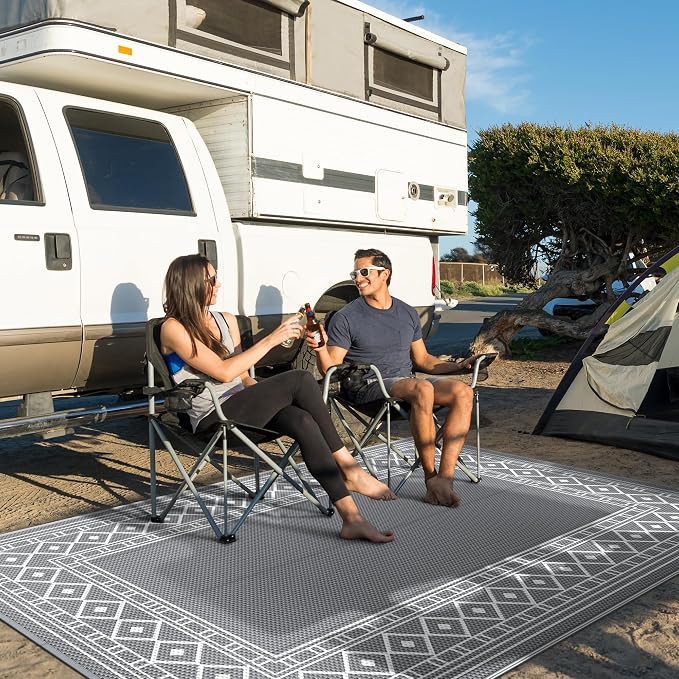 GENIMO Outdoor Rug Waterproof for Patio Decor, Camping Mats for Outdoor Decor - Image 3