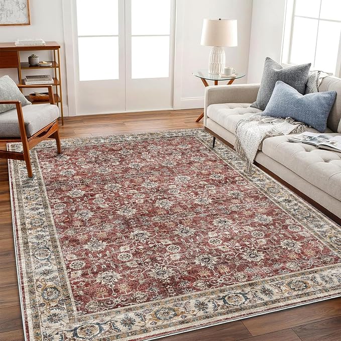 CHAMPLANT Washable Area Rug 10'x14' Boho Design Non-Shedding Easy Care Ideal by CHAMPLANT