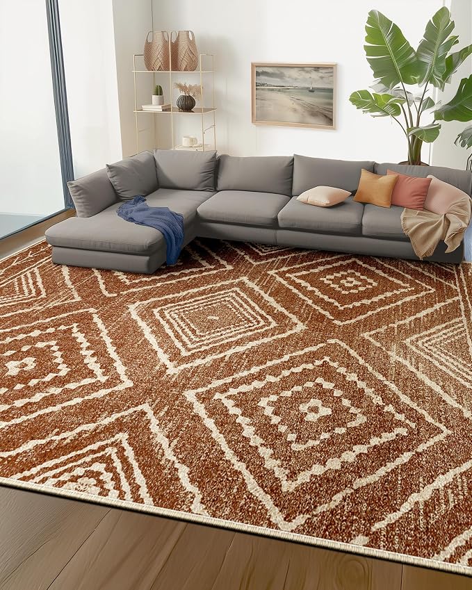 BESTSWEETIE Area Rug 10x12Rug Machine Washable Non-Slip Low Pile Print Pattern - Image 9