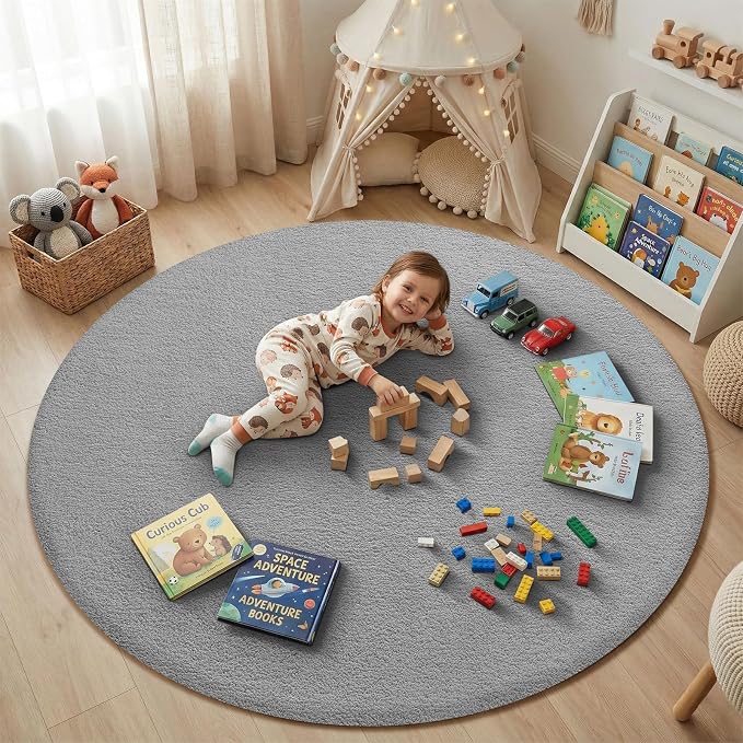 Sour Lemon 4ft Round Rugs for Bedroom, Circle Area Rugs for Living Room - Image 5