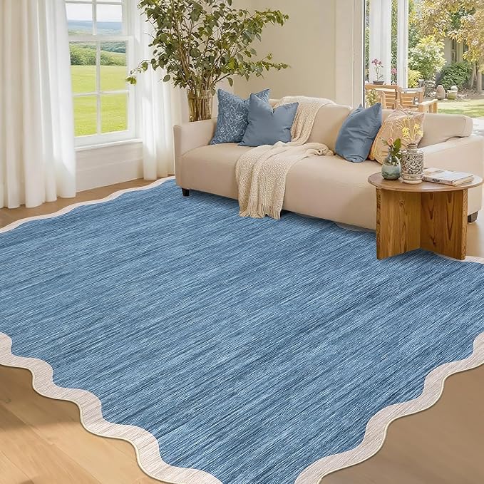 GarveeHome Scalloped Area Rug 4x6 Washable Rug Modern Traditional Floor Cover by GarveeHome