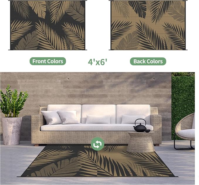 GENIMO Outdoor Rug 4' x 6' Waterproof - Image 2