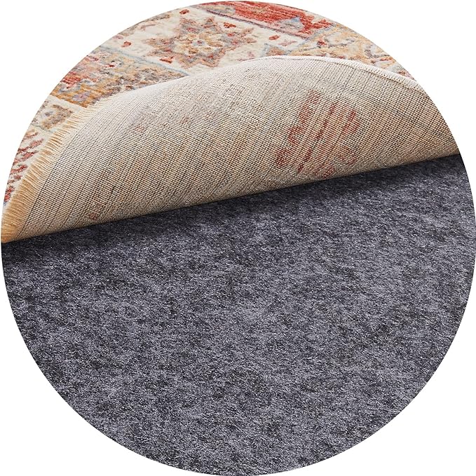 Veken 4 Ft Round Non Slip Cushioned Rug Pad Gripper, Felt and Silicone Backing by Veken