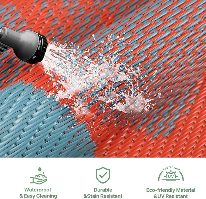 GENIMO Outdoor Rug Waterproof for Patio Decor, Large Area Rugs Mats for RV - Image 6