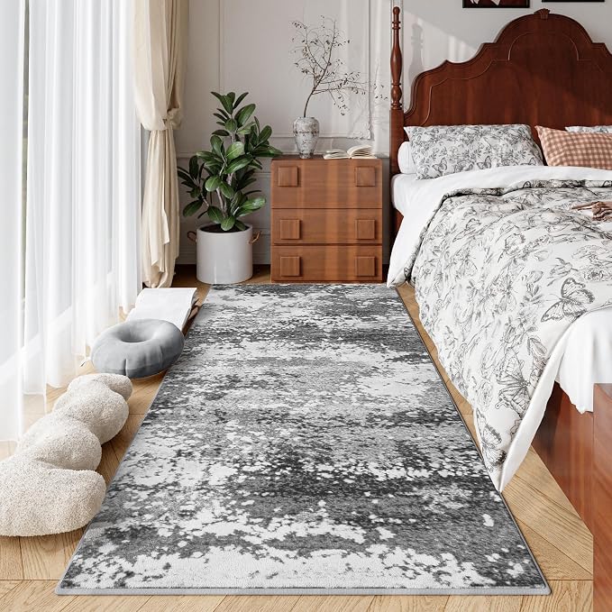 Rug Runners for Hallways Kitchen 2.6x8 Non Slip Washable Grey Entryway Runner - Image 3