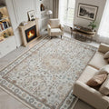 Washable Rugs 8x10 Area Rugs for Living Room, Ultra Soft Faux Wool Retro Carpets by BGASZMakeYourHomeMoreCozy
