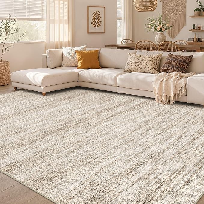 Nakagishi 6X8 Area Rugs Living Room: Washable Large Vintage Rug Neutral by NakagishiAreaRug