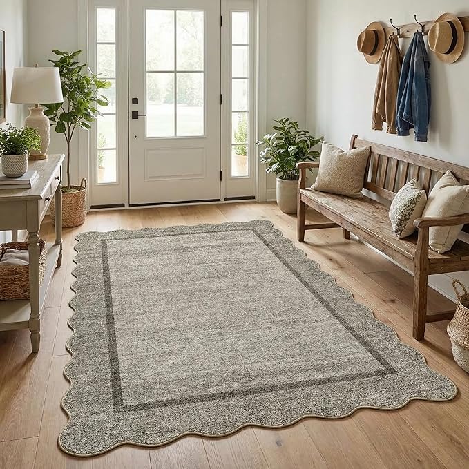 GarveeHome Scalloped Living Room Rug 5x7 Area Rug Washable Area Rug - Image 3