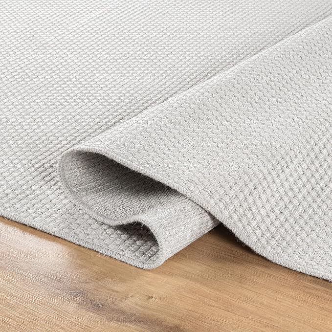 CAMILSON Easy Jute Rug 10x14 Indoor Outdoor Off-White Farmhouse Area Rugs - Image 4