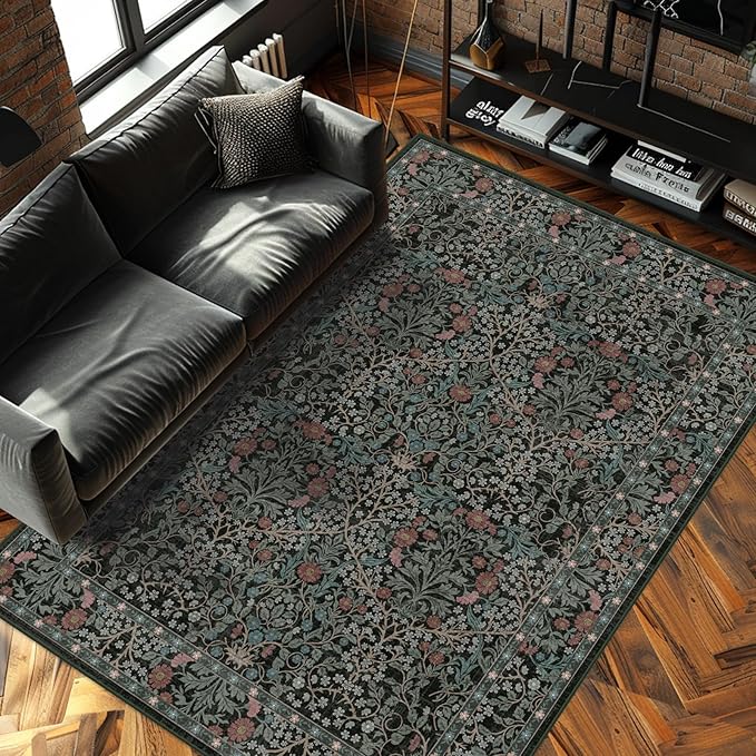 5x7 Washable Area Rugs for Living Room, Stain Resistant Vintage Rugs for Dining by Unknown