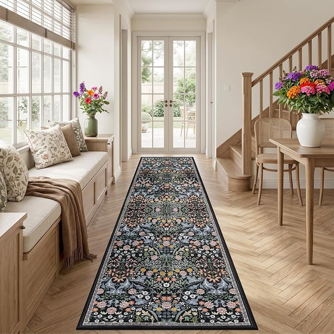 Runner Rug for Entryway: 2.6x14 Kitchen Rugs Non Slip Washable Ultra-Thin Soft - Image 3