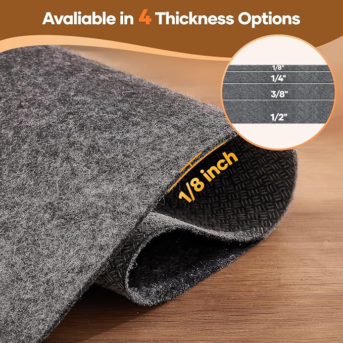 Veken Non Slip Cushioned Rug Pad Gripper 4 x 6 Ft, Felt and Silicone Backing - Image 4