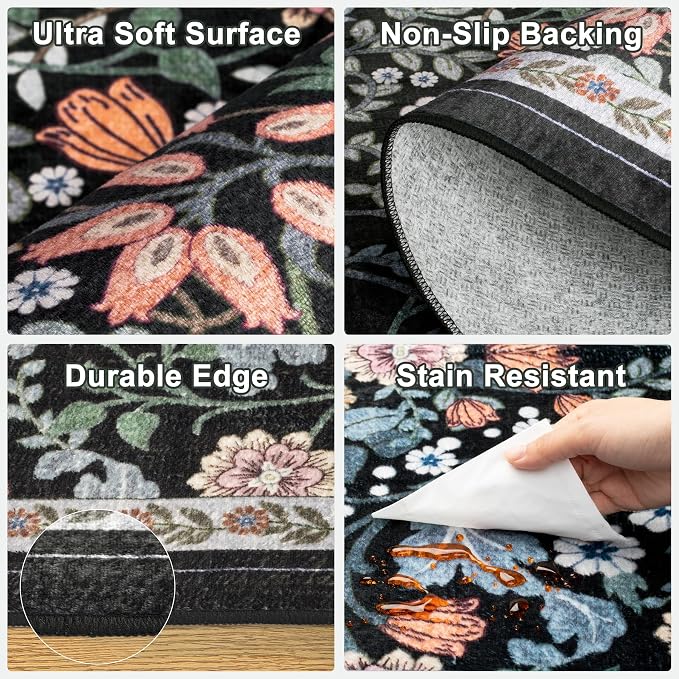Runner Rug for Entryway: 2x5 Kitchen Rugs Non Slip Washable Ultra-Thin Soft - Image 8