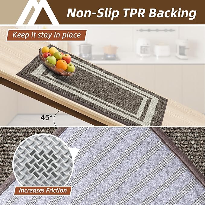 COSY HOMEER Kitchen Rugs Non-Slip 20x30/20x48 Inch Thick Polypropylene Standing - Image 3