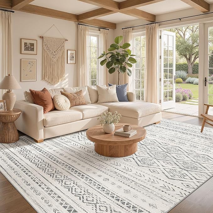 Nakagishi Area Rug Living Room Rugs: 9x12 Large Soft Machine Washable Boho - Image 2