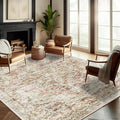 CHAMPLANT Washable Area Rug 9'x12' Retro Boho Design Non-Shedding Easy Care by CHAMPLANT