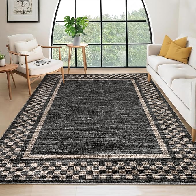 GarveeHome Area Rug 6x9 Large Living Room Modern Border Throw Rug - Image 2