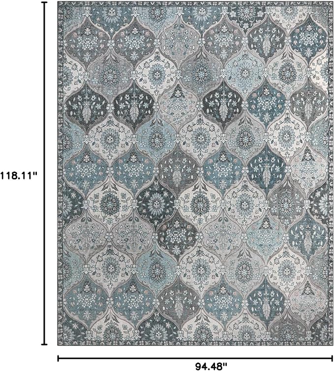 Lahome Moroccan 8x10 Area Rugs for Living Room, Washable Rugs 8x10 Ultra-Thin - Image 2