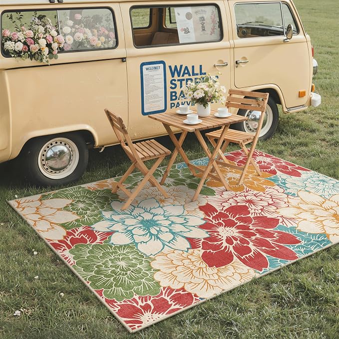 GENIMO Indoor Outdoor Area Rug 6'x9', Machine Washable Rugs - Image 3