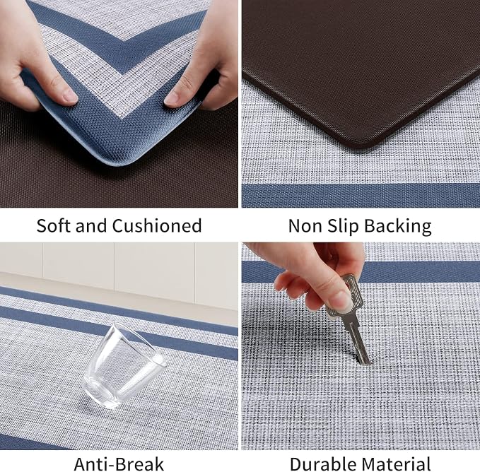 Mattitude Kitchen Mats Set of 2, Cushioned Anti-Fatigue Non-Skid Rug Sets - Image 3
