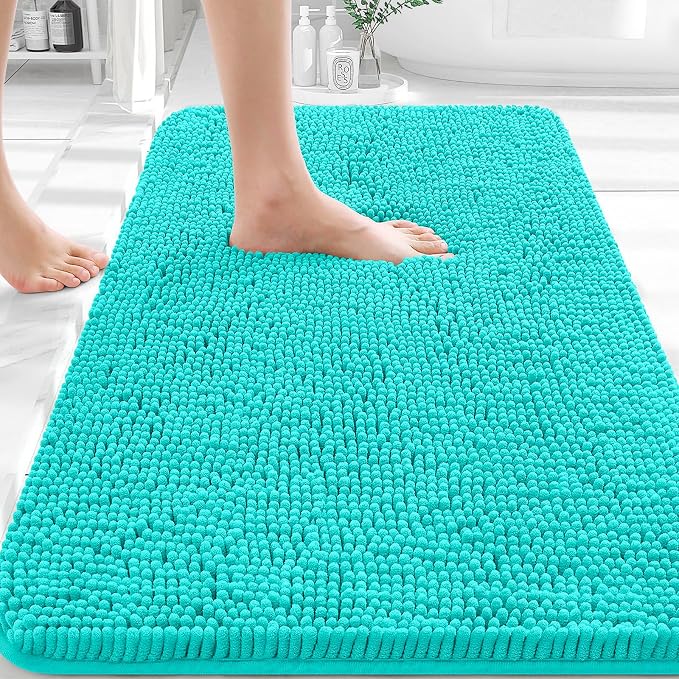 OLANLY Bathroom Rugs 36x24, Extra Soft Absorbent Chenille Bath Rugs, Rubber by OLANLY