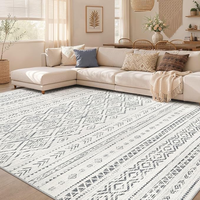 Nakagishi Area Rug Living Room Rugs: 7x9 Large Soft Machine Washable Boho by NakagishiAreaRug