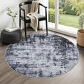 Round Area Rug for Living Room: 5 ft Washable Modern Abstract Soft Thin Rug by FXRHLP