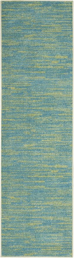Nourison Home Nourison Essentials Blue Green 2'2" x 7'6" Area Rug - Image 7