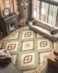 BESTSWEETIE Area Rug 10x12Rug Machine Washable Non-Slip Low Pile Print Pattern by BESTSWEETIE