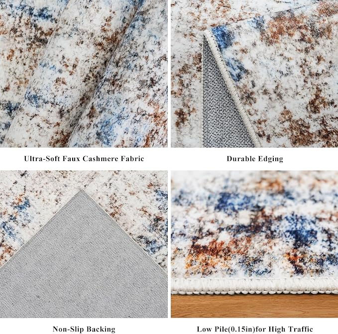 4x8 Washable Area Rug – Non-Slip Rubber Backed Indoor Rug - Image 5