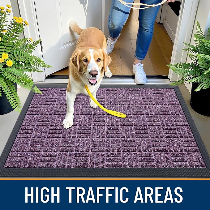 OLANLY Front Door Mat Outside Entrance 47x32, Heavy Duty Sturdy Natural Rubber - Image 5