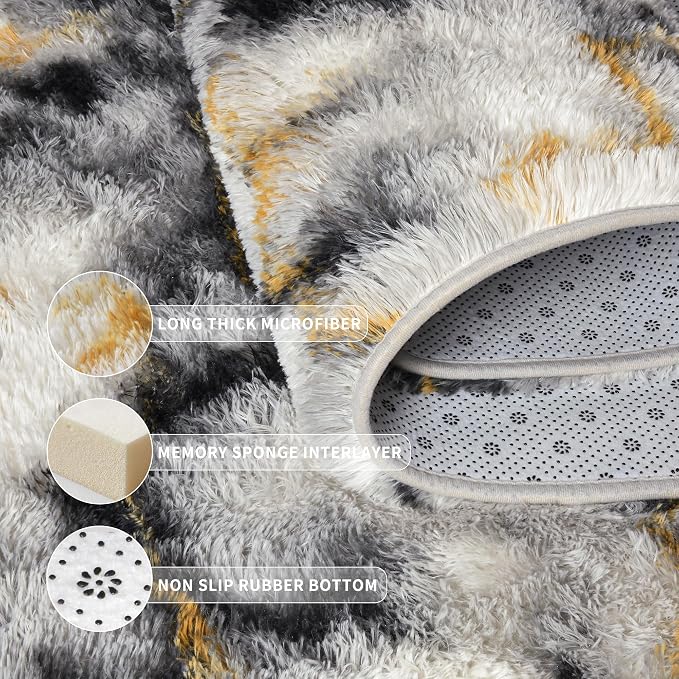 Tepook Soft Fluffy Rugs for Living Room, 5x8 Shaggy Area Rug for Bedroom - Image 5