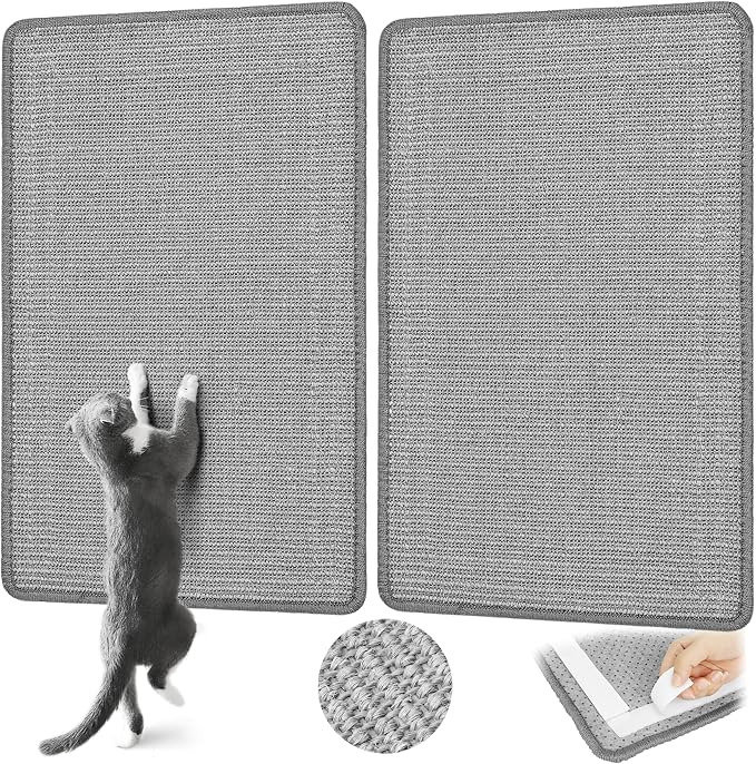 Graciadeco Gray Cat Scratching Mat Sisal, 2 Packs Sisal Fabric Large Cat by GraciadecoStorage