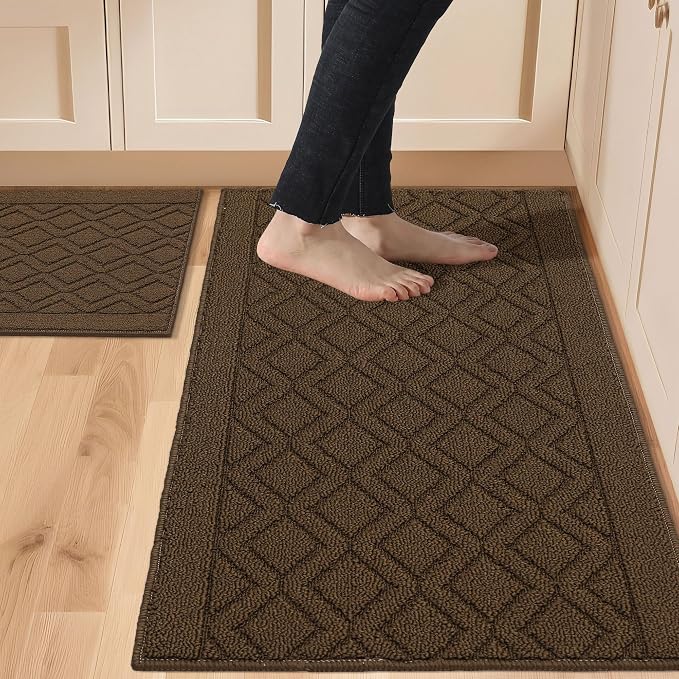 COSY HOMEER 48x20 Inch/30X20 Inch Kitchen Rug Mats Made of 100% Polypropylene 2 by COSYHOMEER