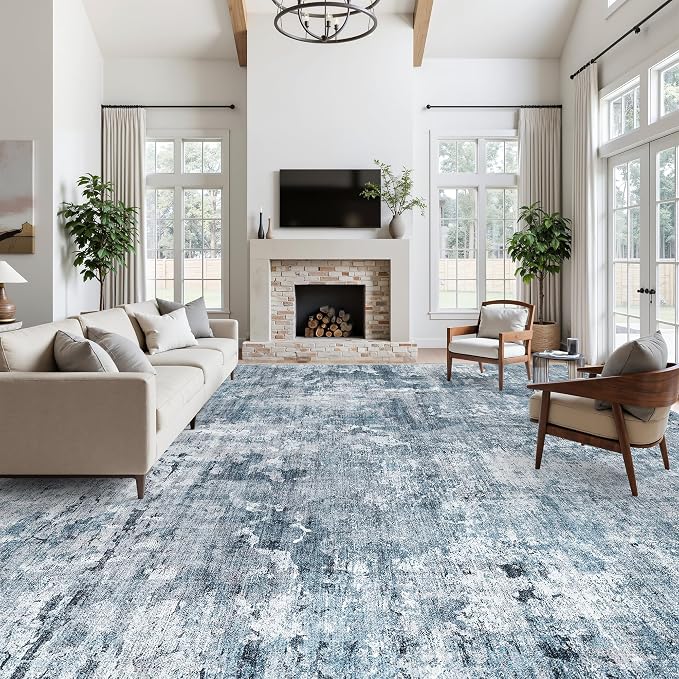 Soalmost 10x14 Area Rugs for Living Room, Non Slip Machine Washable Vintage Rugs - Image 3